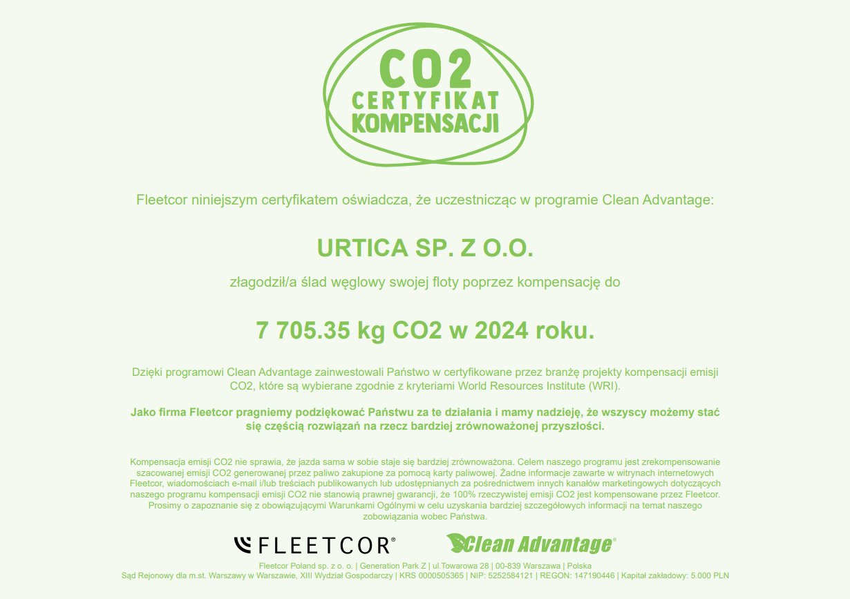 certyfikat clean advantage